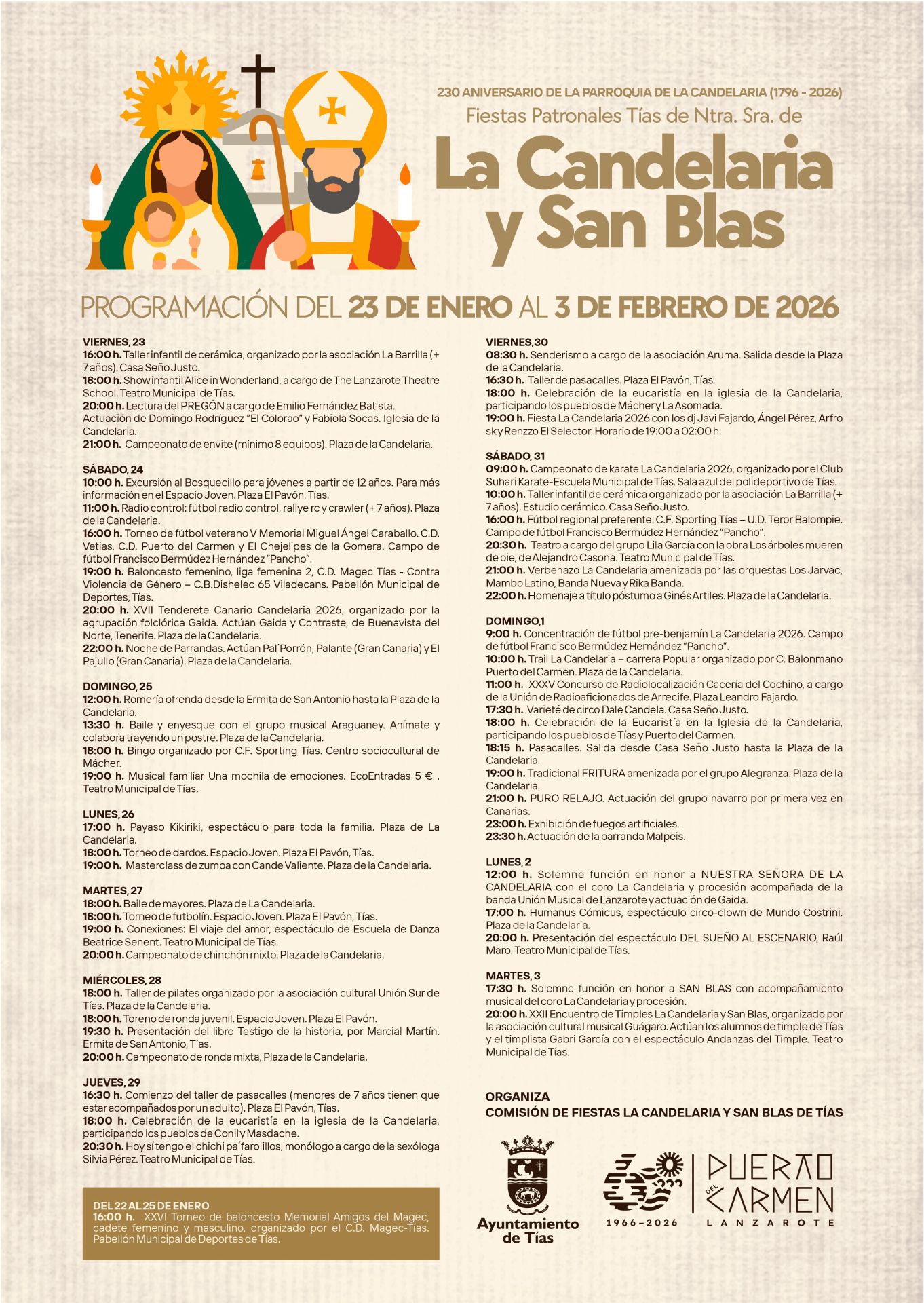 PROGRAMA FIESTAS DE LA CANDELARIA 2026