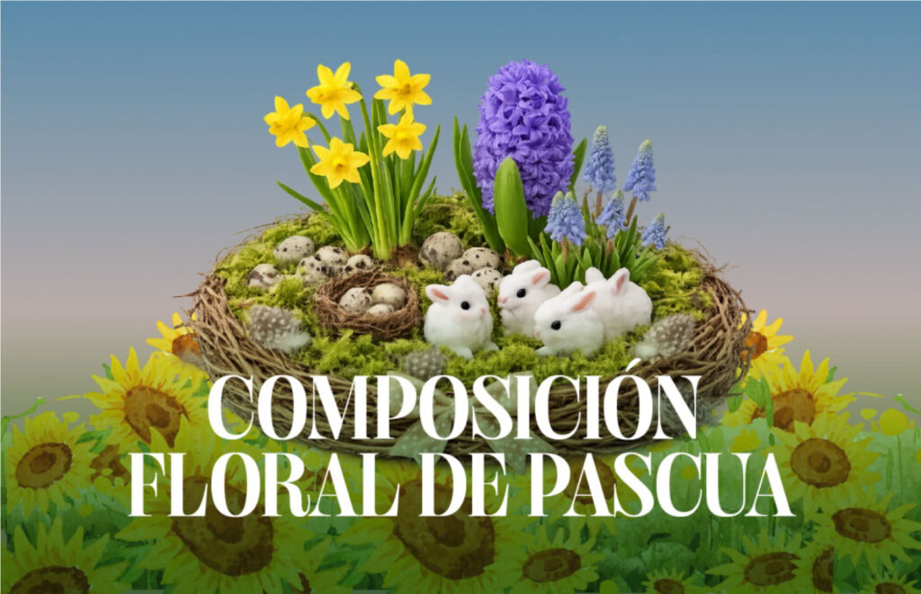 Composición floral de Pascua